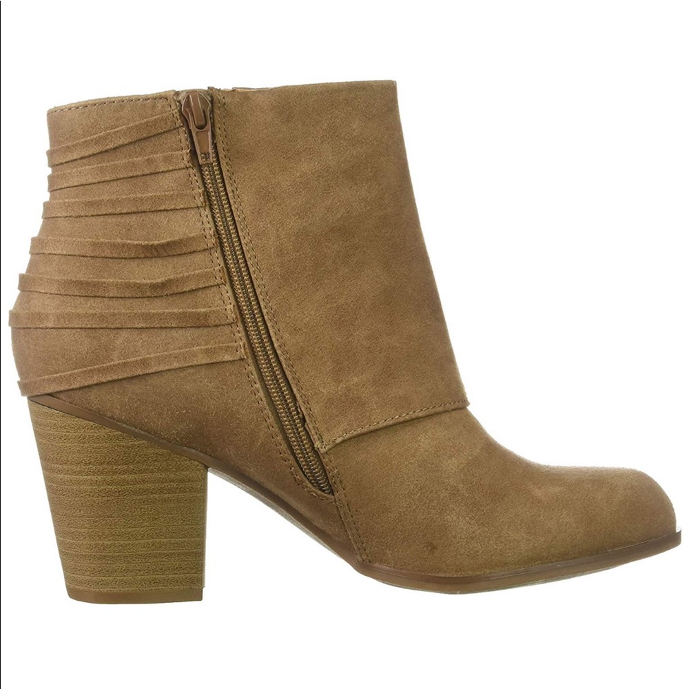 Back Braided Straps Cuffed Heeled Ankle Booties - Picture 6 of 7